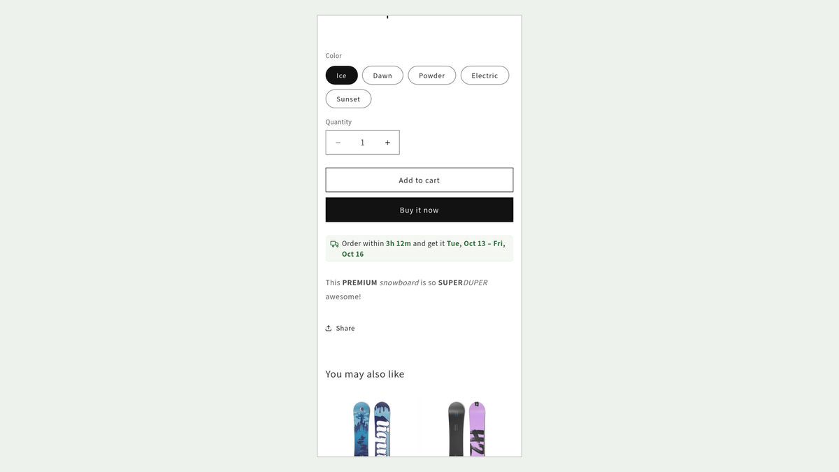 Doorday, delivery date and countdown on a phone